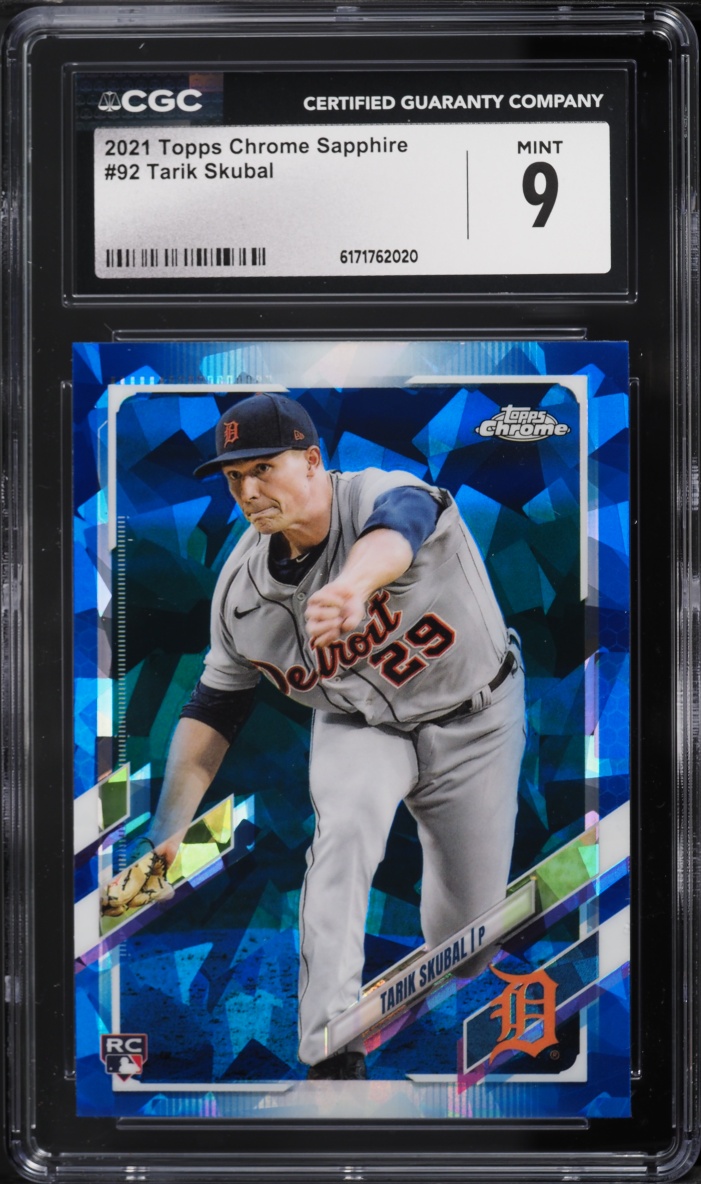 2021 Topps Chrome Sapphire Tarik Skubal ROOKIE #92 CGC 9 MINT