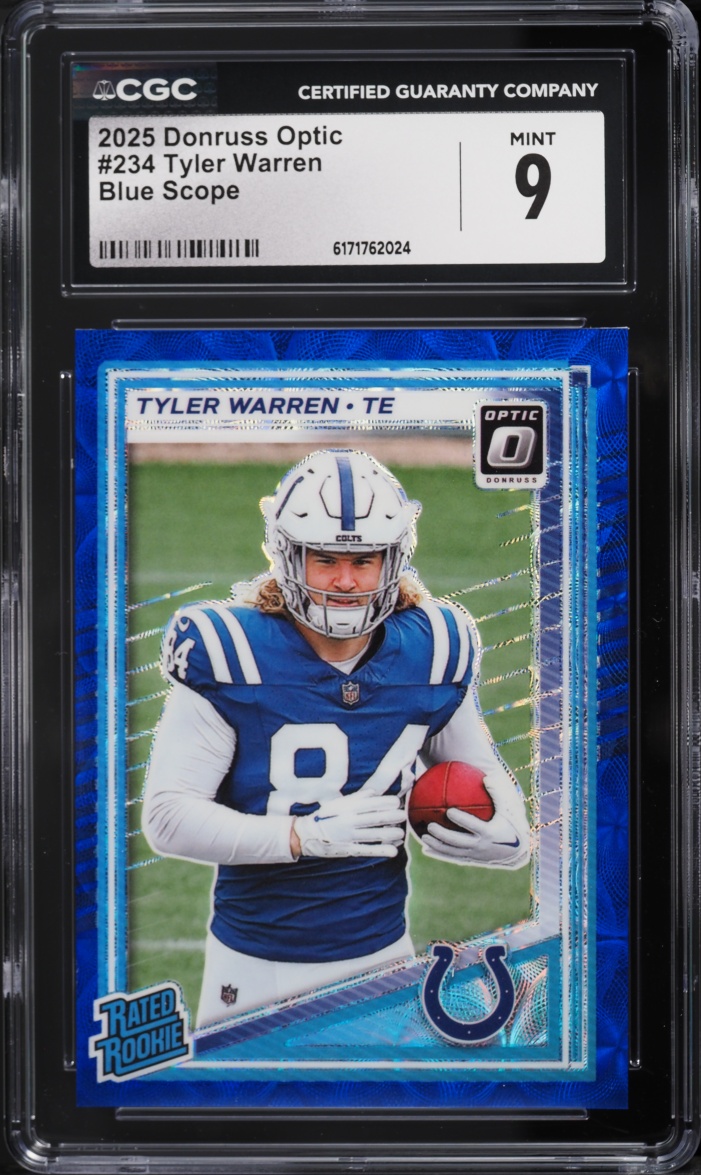 2025 Donruss Optic Blue Scope Tyler Warren ROOKIE #234 CGC 9 MINT
