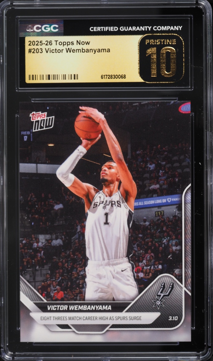 2025 Topps Now Victor Wembanyama #203 CGC 10 PRISTINE