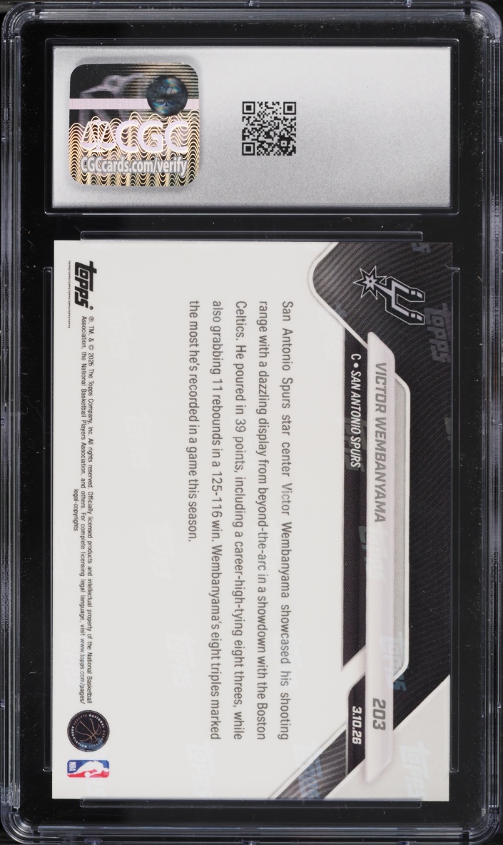2025 Topps Now Victor Wembanyama #203 CGC 9 MINT