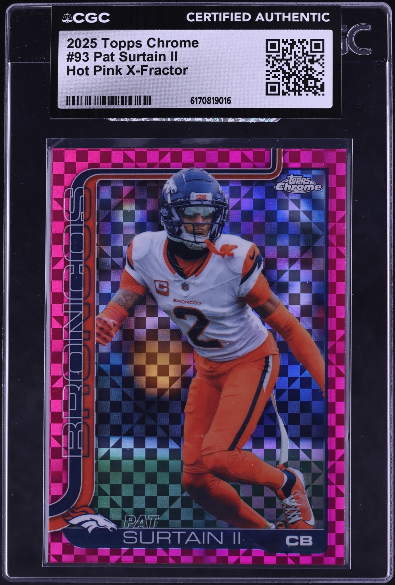 2025 Topps Chrome Hot Pink Xfractor Pat Surtain II #93 CGC AUTH