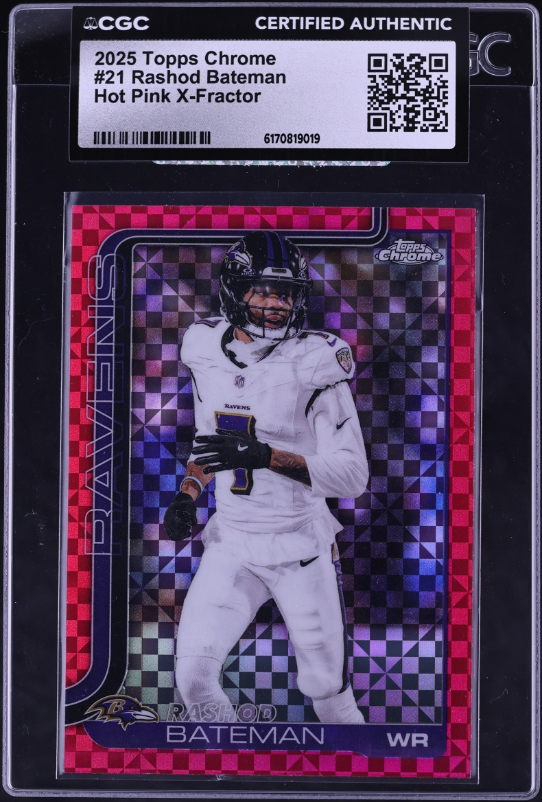 2025 Topps Chrome Hot Pink Xfractor Rashod Bateman #21 CGC AUTH