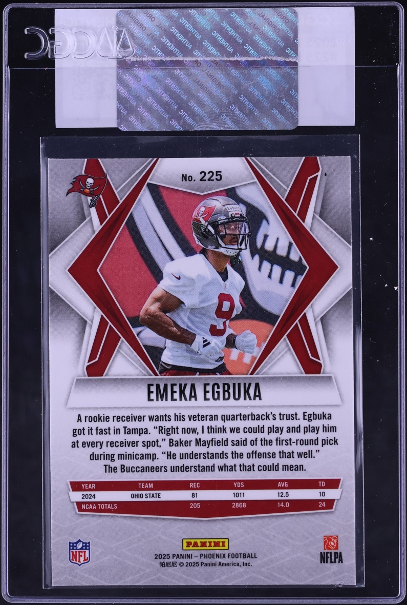 2025 Panini Phoenix Emeka Egbuka ROOKIE #225 CGC AUTH