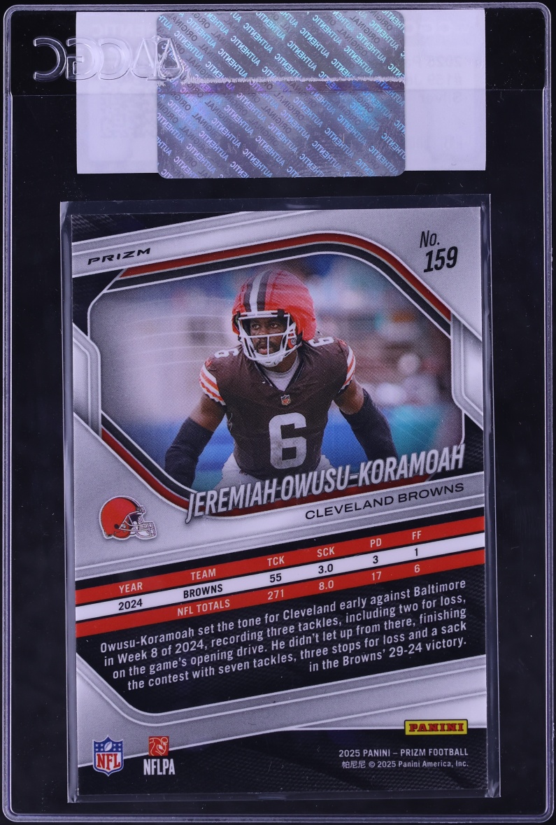 2025 Panini Prizm Silver Jeremiah Owusu-Koramoah #159 CGC AUTH