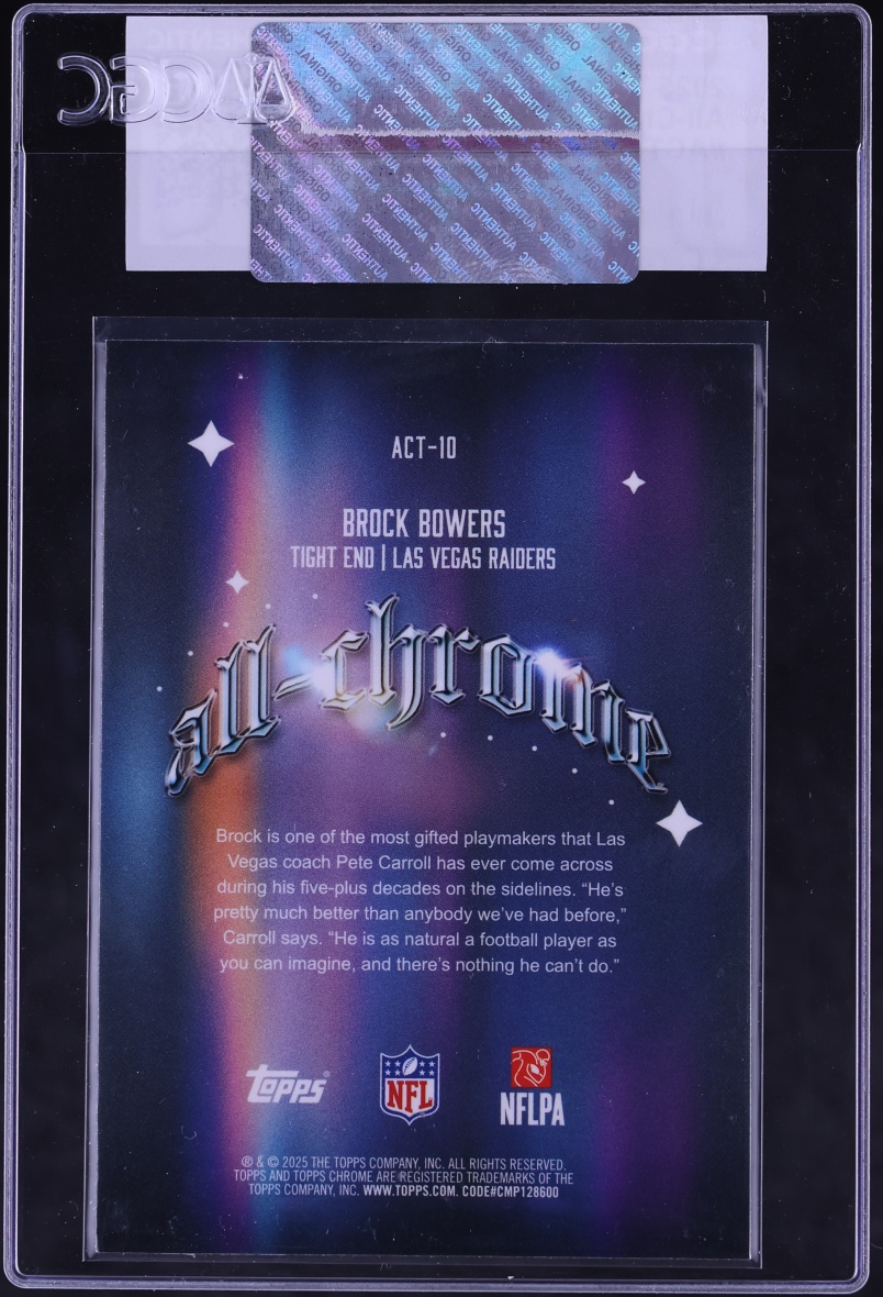 2025 Topps Chrome All-Chrome Team Brock Bowers #ACT-10 CGC AUTH