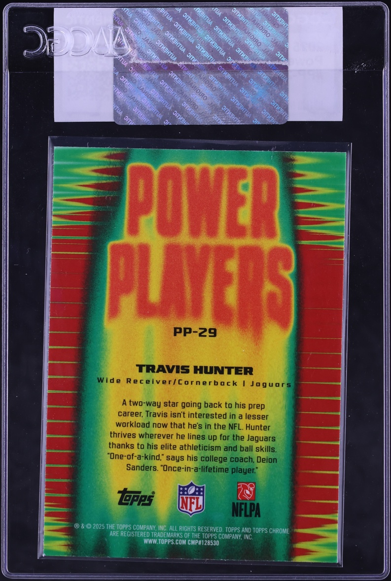 2025 Topps Chrome Power Players Travis Hunter ROOKIE #PP-29 CGC AUTH