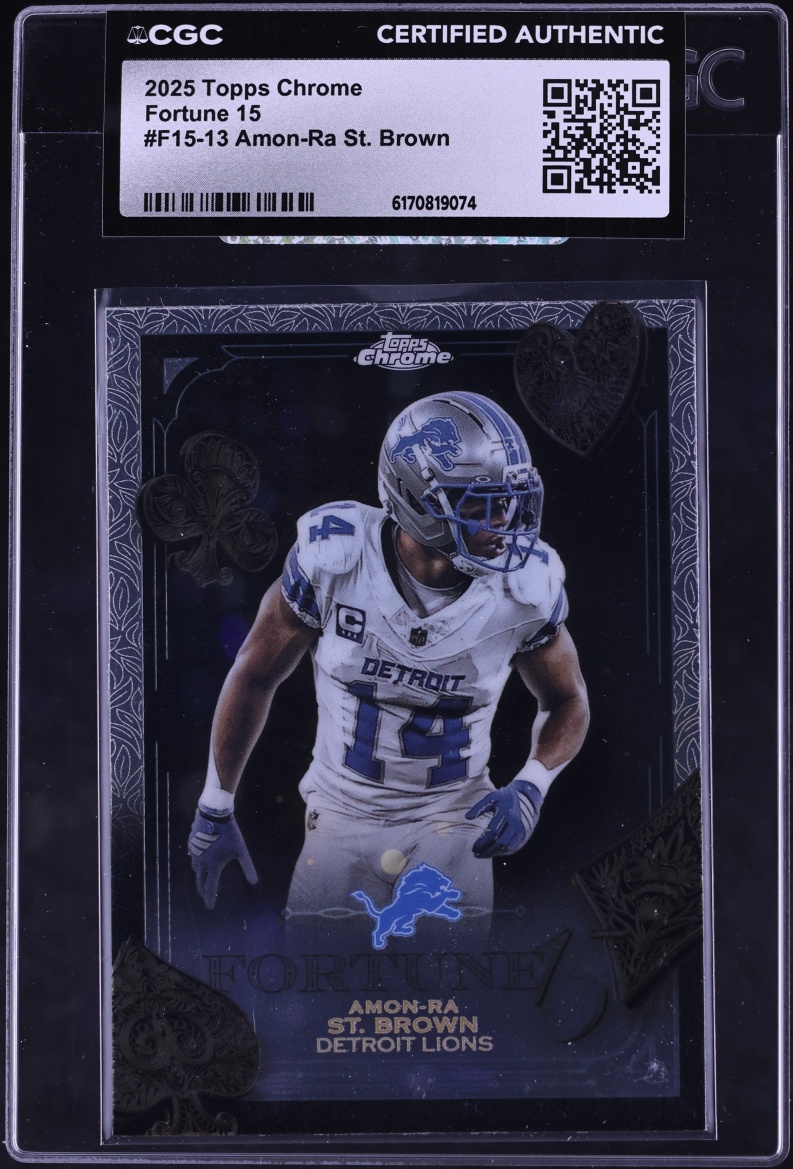 2025 Topps Chrome Fortune 15 Amon-Ra St. Brown #F15-13 CGC AUTH