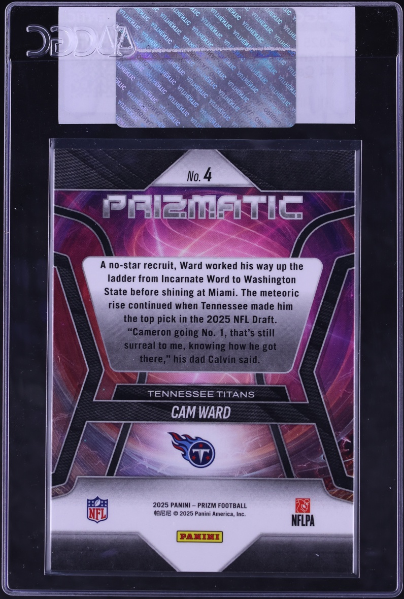 2025 Panini Prizm Prizmatic Cam Ward ROOKIE #4 CGC AUTH