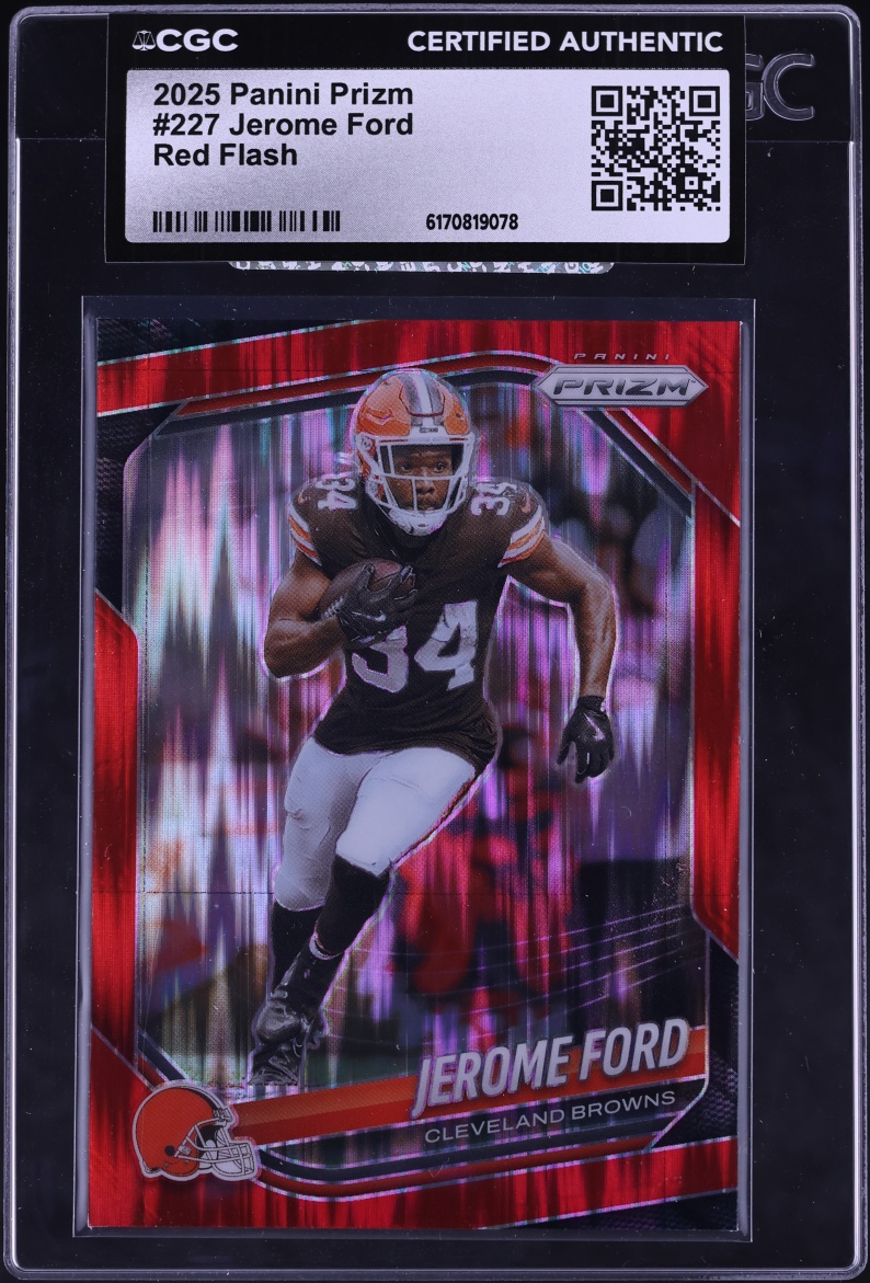 2025 Panini Prizm Red Flash Jerome Ford #227 CGC AUTH