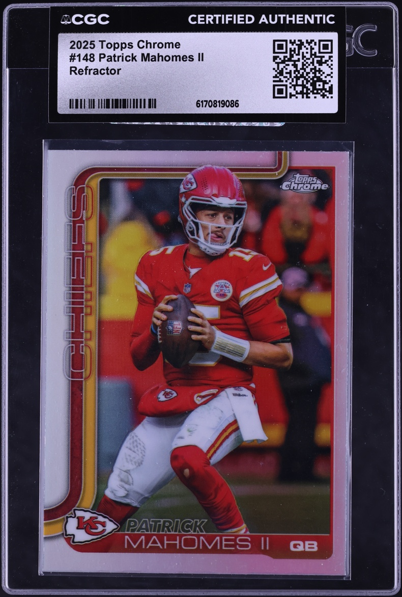 2025 Topps Chrome Refractor Patrick Mahomes II #148 CGC AUTH