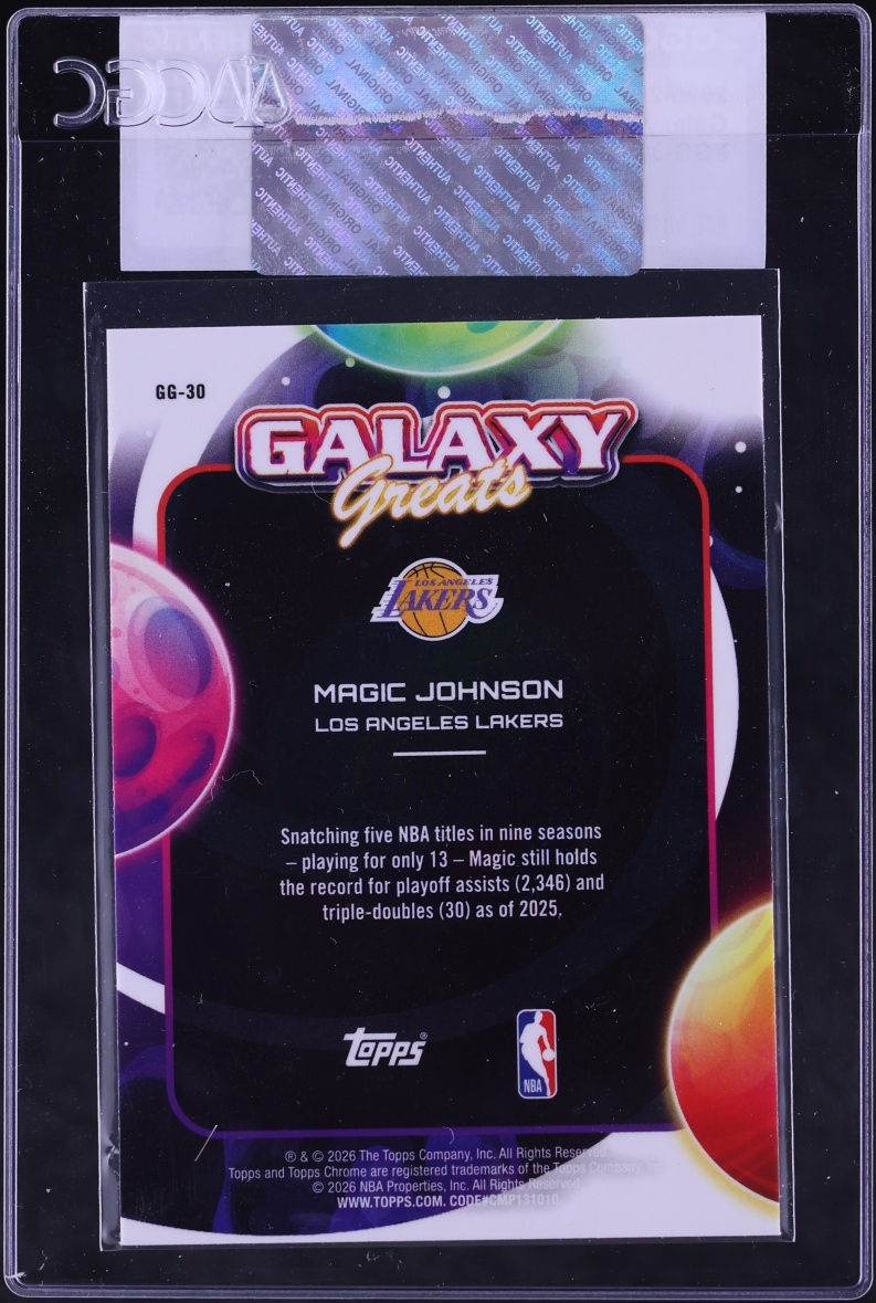 2025 Topps Chrome Cosmic Galaxy Greats Magic Johnson #GG-30 CGC AUTH