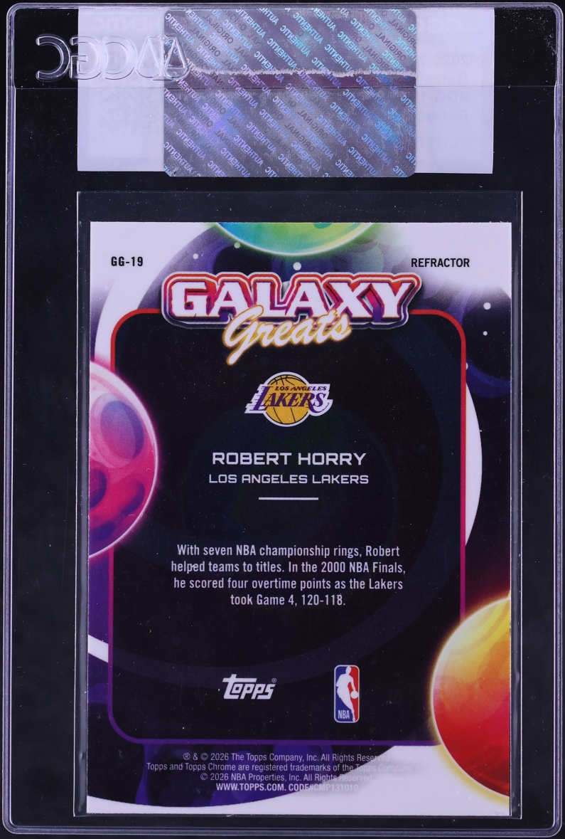 2025 Topps Cosmic Chrome Galaxy Greats Refractor Robert Horry #GG-19 CGC AUTH