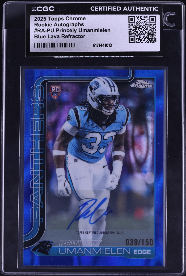 2025 Topps Chrome Blue Lava Refractor Princely Umanmielen ROOKIE AUTO /150 #RA-PU CGC AUTH
