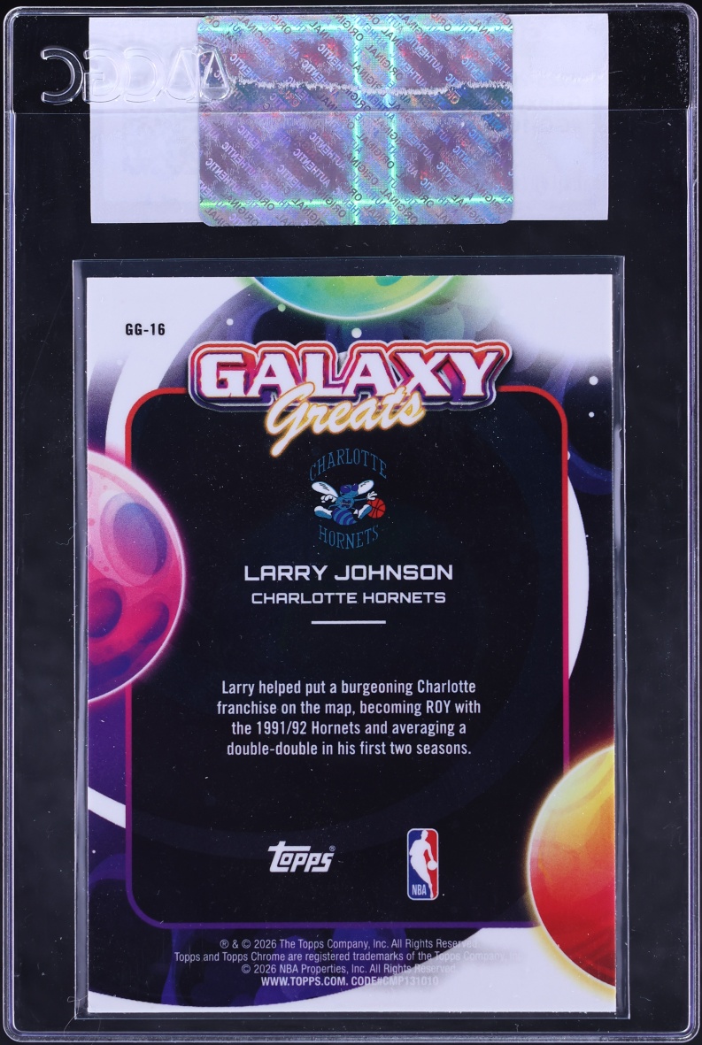 2025 Topps Chrome Cosmic Galaxy Greats Larry Johnson #GG-16 CGC AUTH