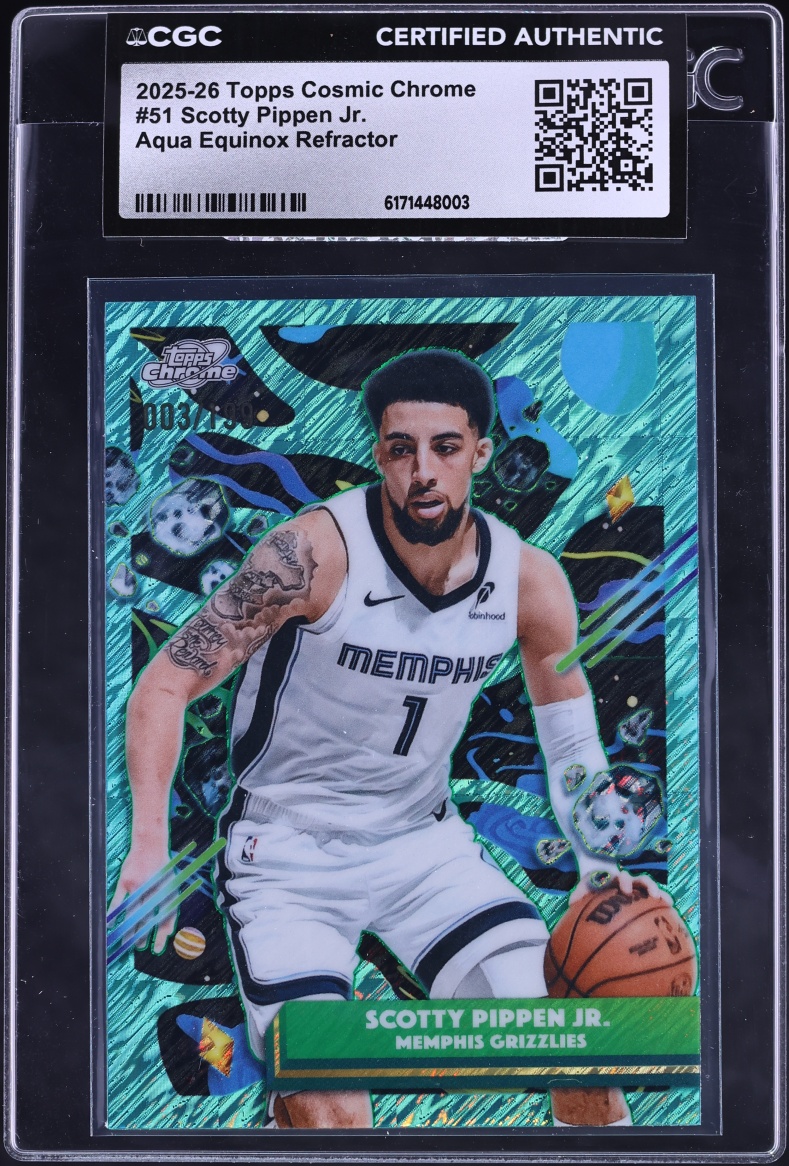 2025 Topps Cosmic Chrome Basketball Aqua Equinox Refractor Scotty Pippen Jr. #51 CGC AUTH