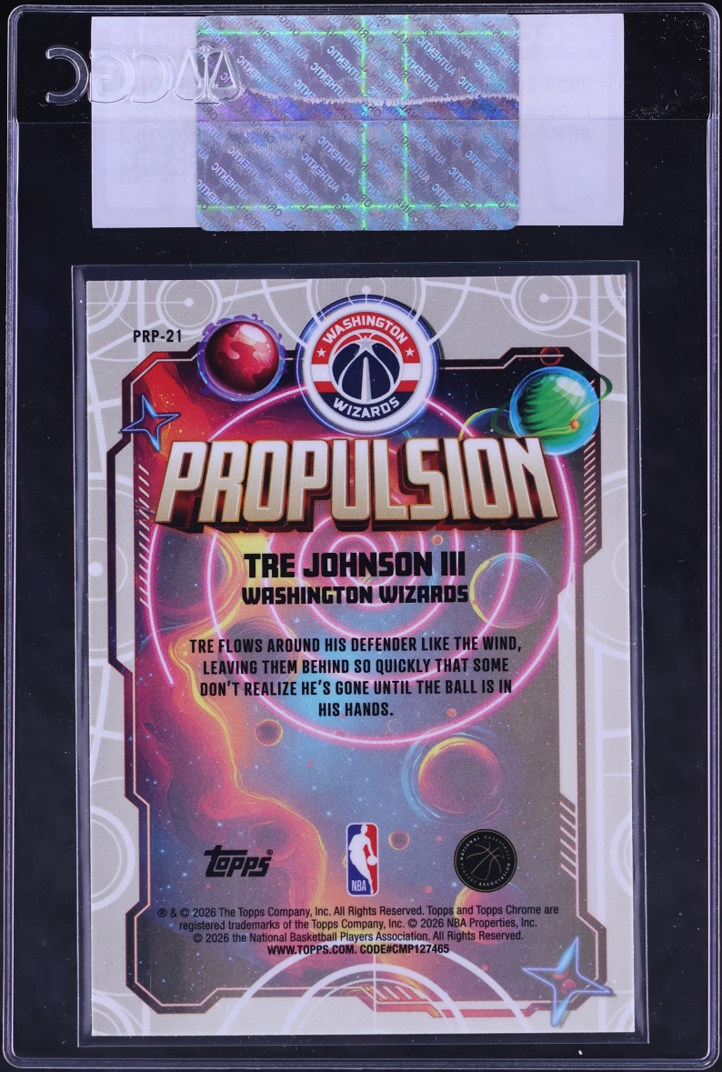 2025 Topps Chrome Cosmic Propulsion Tre Johnson III ROOKIE #PRP-21 CGC AUTH