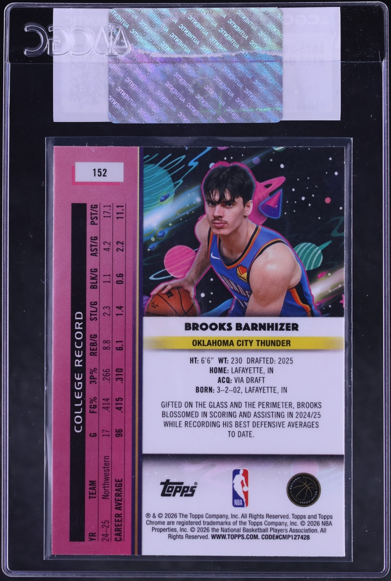 2025 Topps Chrome Cosmic Brooks Barnhizer ROOKIE #152 CGC AUTH