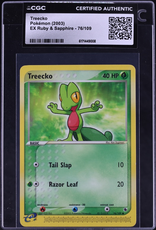 2003 Pokemon EX Ruby & Sapphire Treecko #76 CGC AUTH