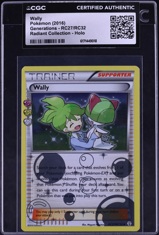 2016 Pokemon XY Generations Radiant Collection Holo Wally #RC27 CGC AUTH