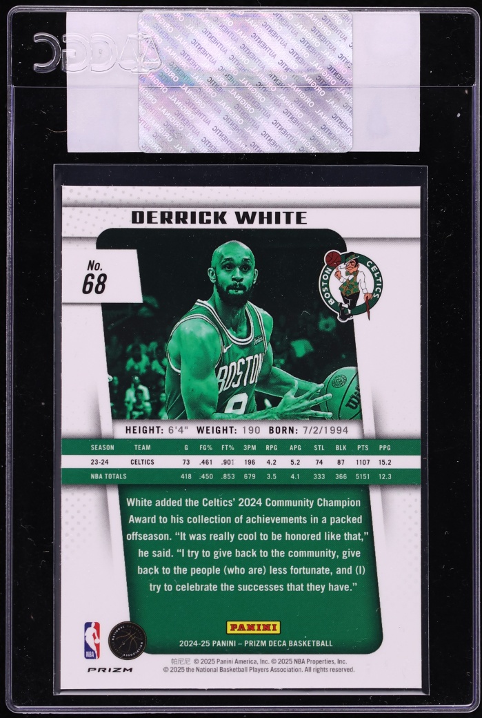 2024 Panini Prizm Deca Silver Derrick White #68 CGC AUTH