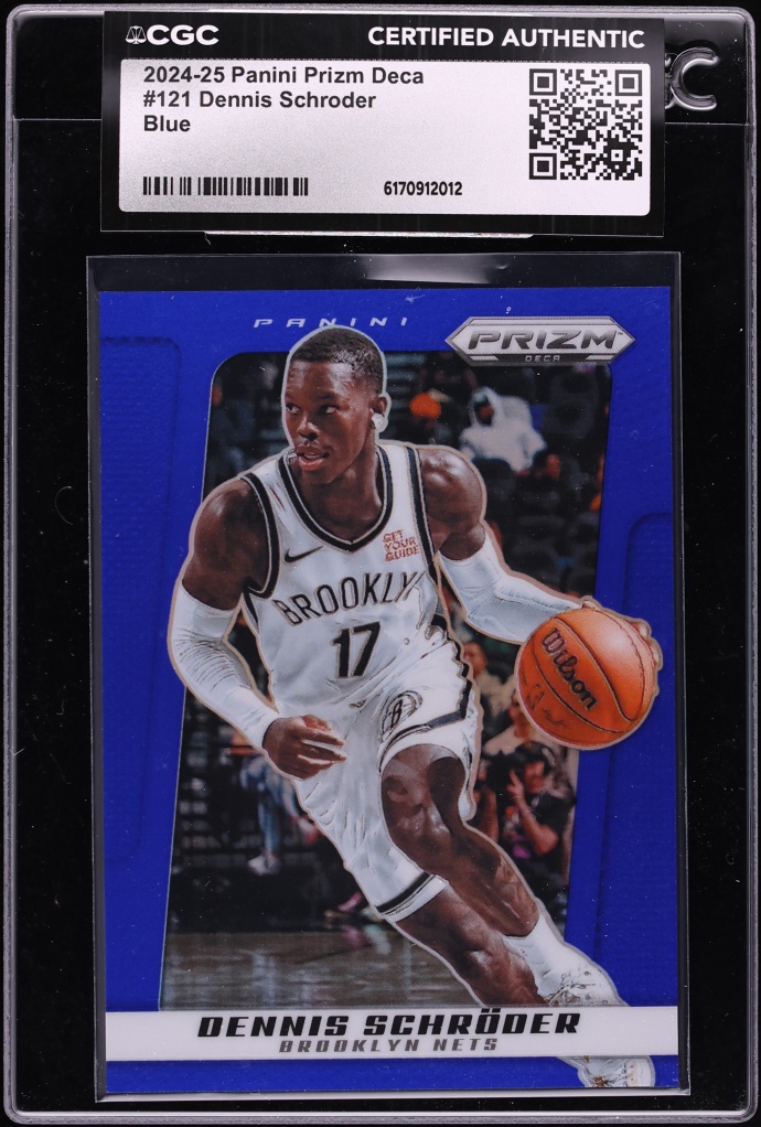 2024 Panini Prizm Deca Blue Dennis Schroder /149 #121 CGC AUTH