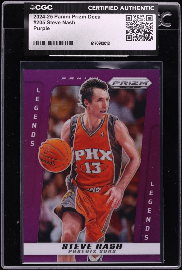 2024 Panini Prizm Deca Purple Steve Nash /99 #205 CGC AUTH