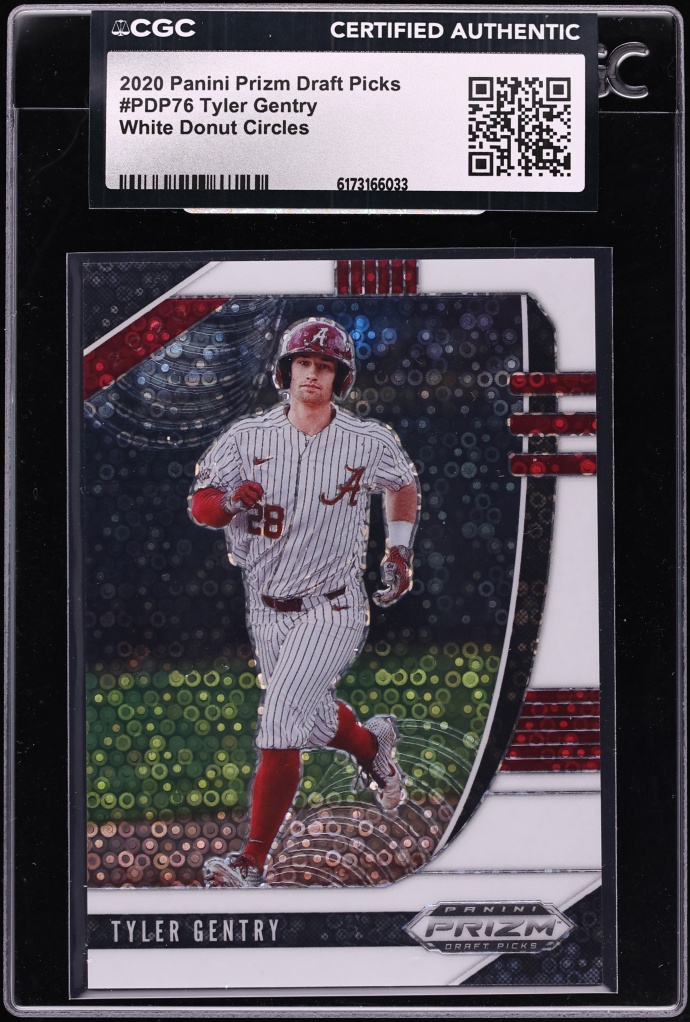 2020 Panini Prizm Draft Picks White Donut Circles Tyler Gentry ROOKIE /50 #PDP76 CGC AUTH