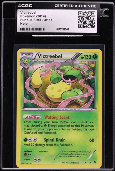 2014 Pokemon XY Furious Fists Holo Victreebel #3 CGC AUTH