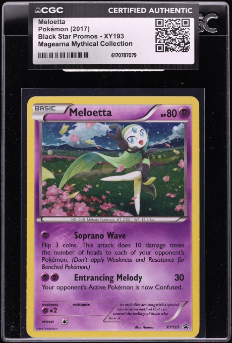 2017 Pokemon XY Black Star Promo Mythical Collection Meloetta #XY193 CGC AUTH