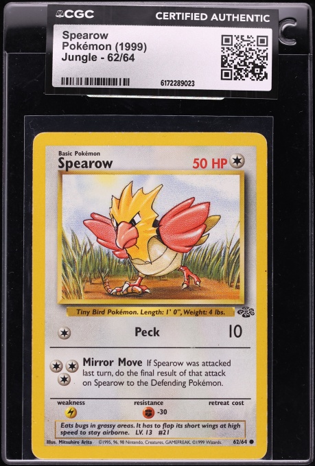 spearow pokemon card value Like new end display SPEAROW | 1999 POKEMON JUNGLE