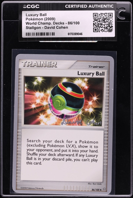 2009 Pokemon World Championship Deck Stallgon David Cohen Luxury Ball #86 CGC AUTH