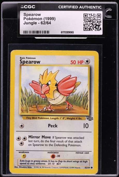 1995 spearow pokemon card value (62/95) [Heartgold & Soulsilver: Unleashed] You will receive the exact item in the photographs 1999 Pokemon Jungle Spearow #62