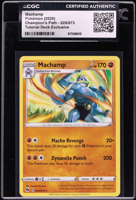 2020 Pokemon Sword & Shield Champion's Path Tutorial Deck Exclusive Machamp #026 CGC AUTH