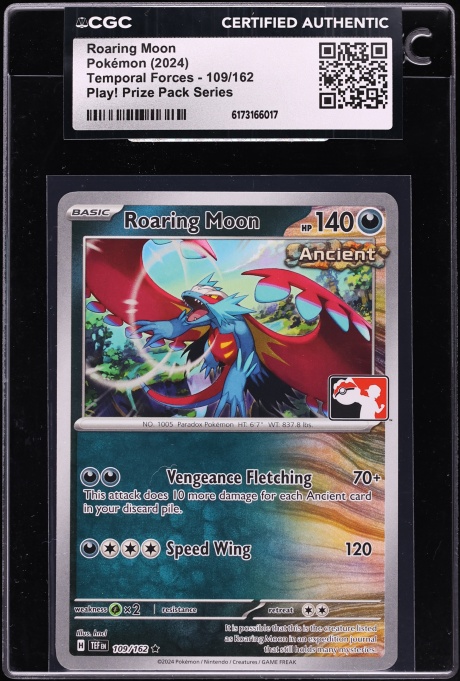 2024 Pokemon Scarlet & Violet Temporal Forces Play Prize Pack Series Roaring Moon #109 CGC AUTH