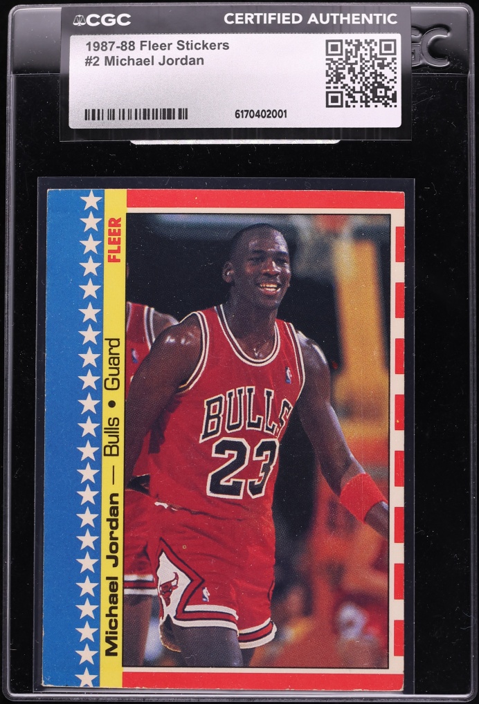 1987 Fleer Sticker Michael Jordan #2 CGC AUTH
