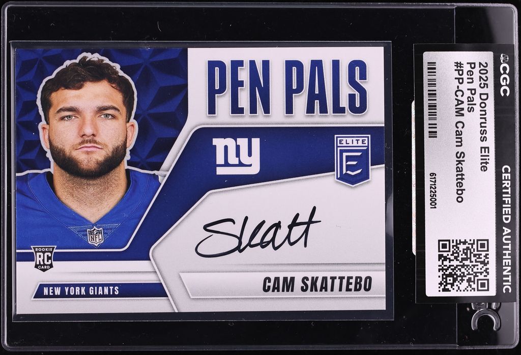 2025 Donruss Elite Pen Pals Cam Skattebo ROOKIE AUTO #PP-CAM CGC AUTH