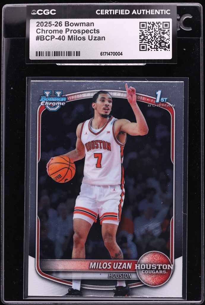 2025 Bowman Chrome U Milos Uzan PROSPECT #BCP-40 CGC AUTH