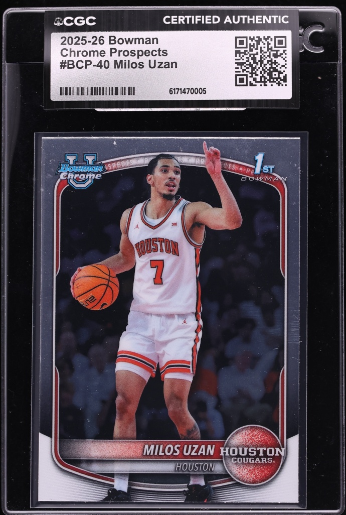2025 Bowman Chrome U Milos Uzan PROSPECT #BCP-40 CGC AUTH