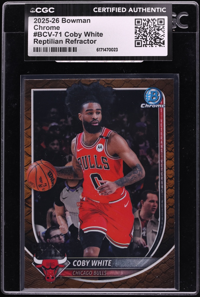 2025 Bowman Chrome Reptilian Refractor Coby White #BCV-71 CGC AUTH