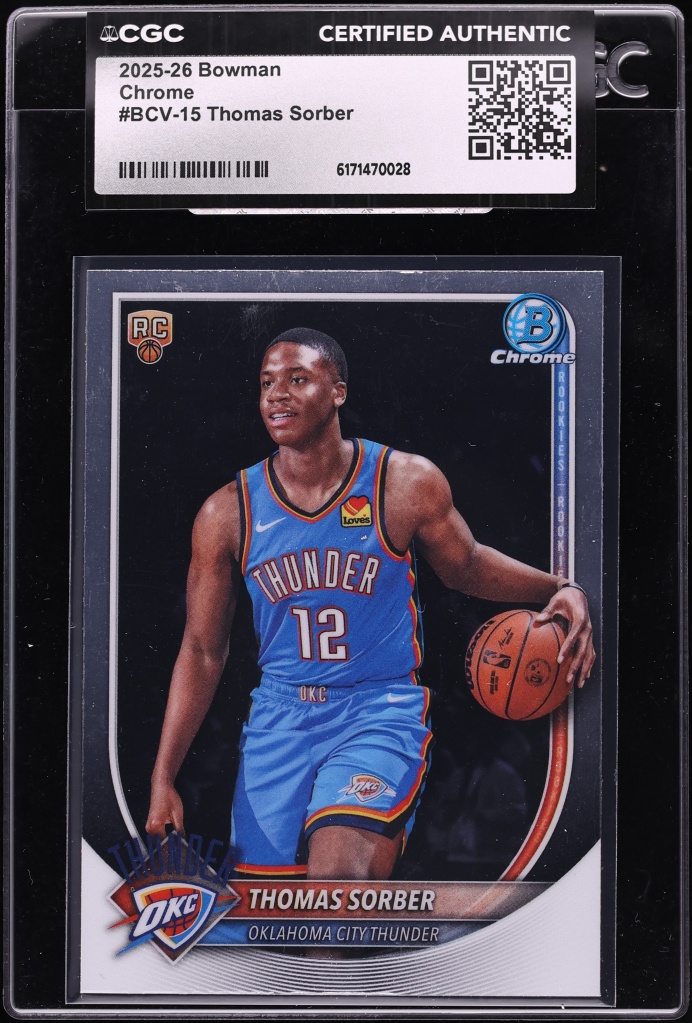 2025 Bowman Chrome Thomas Sorber ROOKIE #BCV-15 CGC AUTH