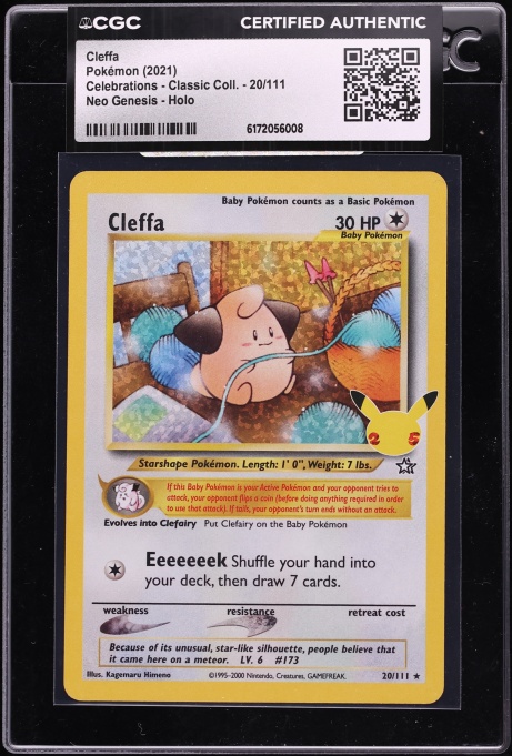 2021 Pokemon Sword & Shield Celebrations Classic Collection Holo Cleffa #20 CGC AUTH