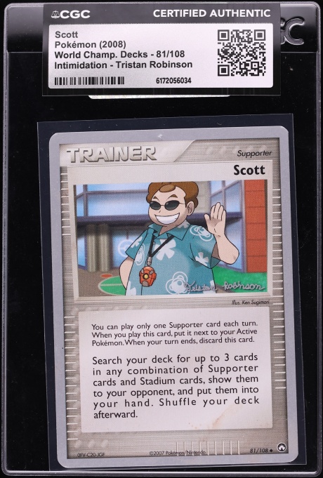 2008 Pokemon World Championships Deck Intimidation Tristan Robinson Scott #81 CGC AUTH