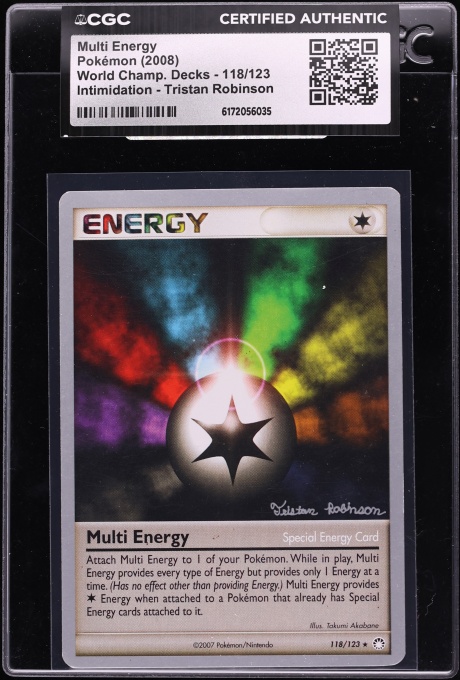 2008 Pokemon World Championships Deck Intimidation Tristan Robinson Multi Energy #118 CGC AUTH