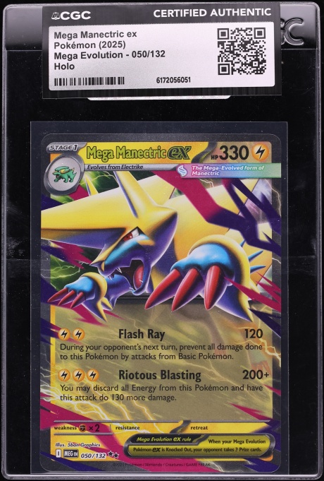 2025 Pokemon Mega Evolution Holo Mega Manectric Ex #50 CGC AUTH