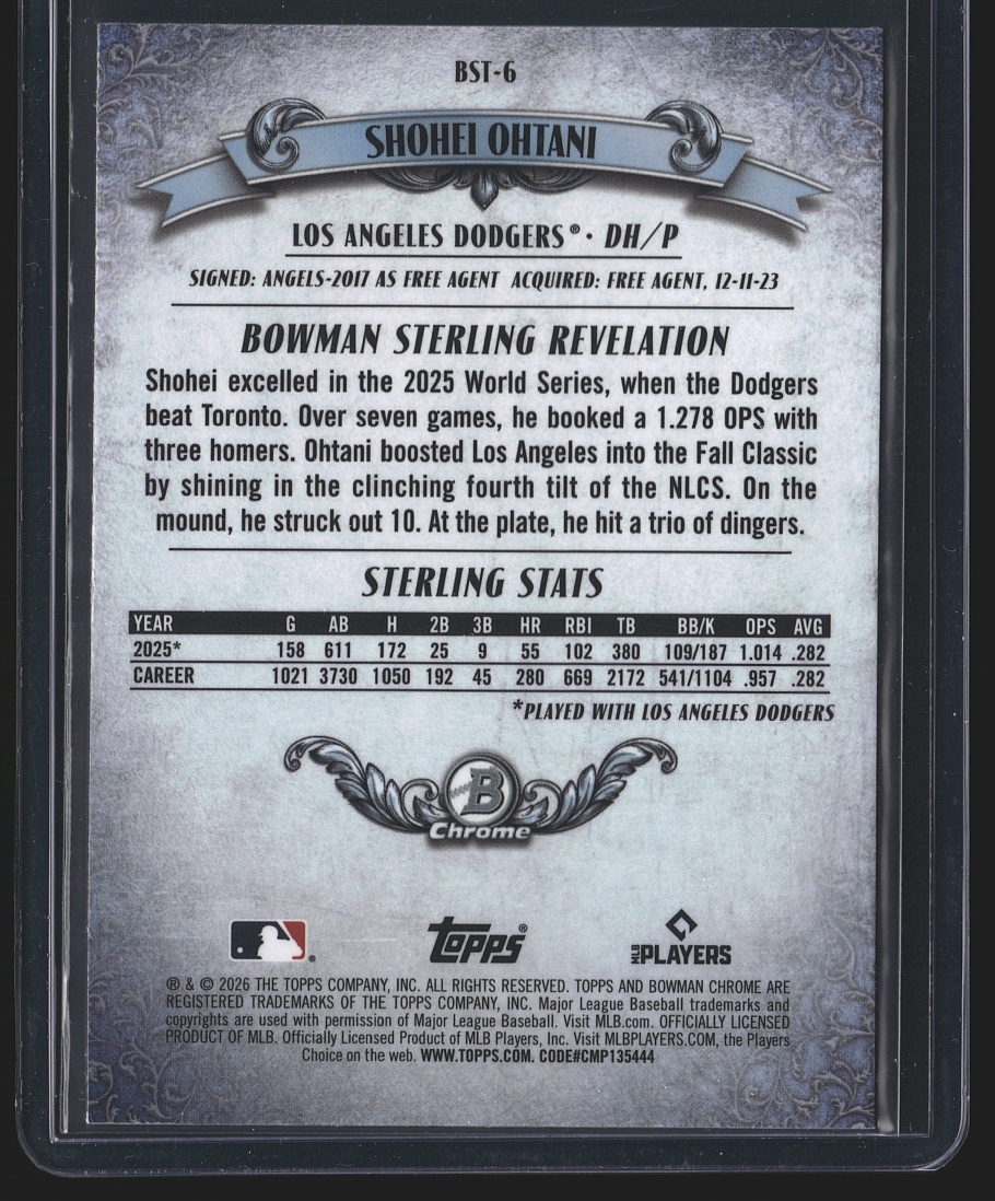 2026 Bowman Chrome Sterling Shohei Ohtani #BST-6