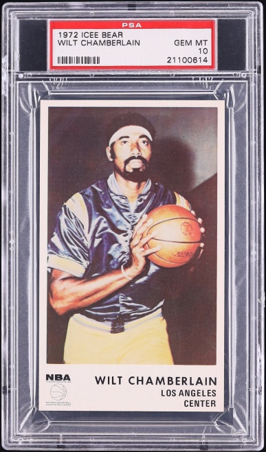 1972 Icee Bear Basketball Wilt Chamberlain PSA 10 GEM MINT