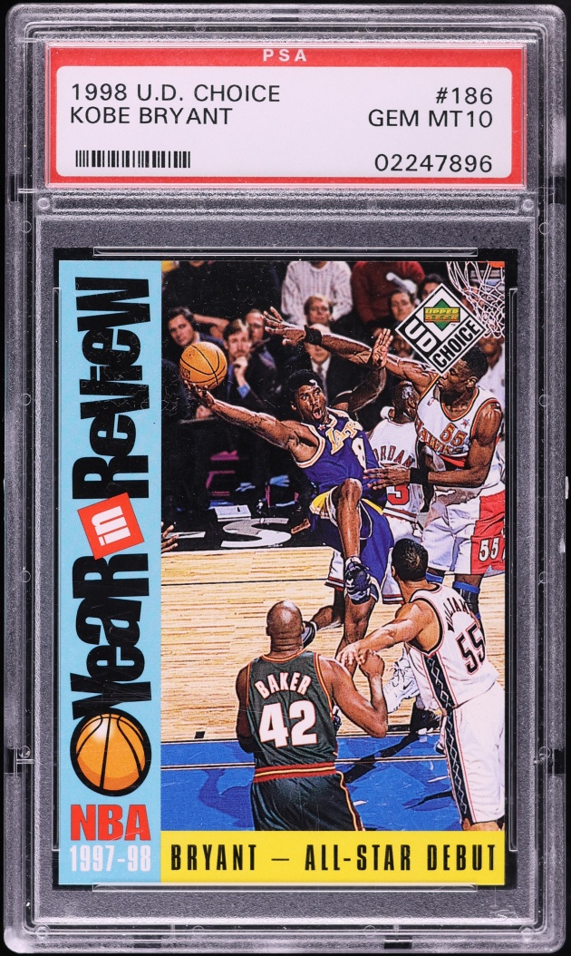 1998 Upper Deck Choice Kobe Bryant #186 PSA 10 GEM MINT