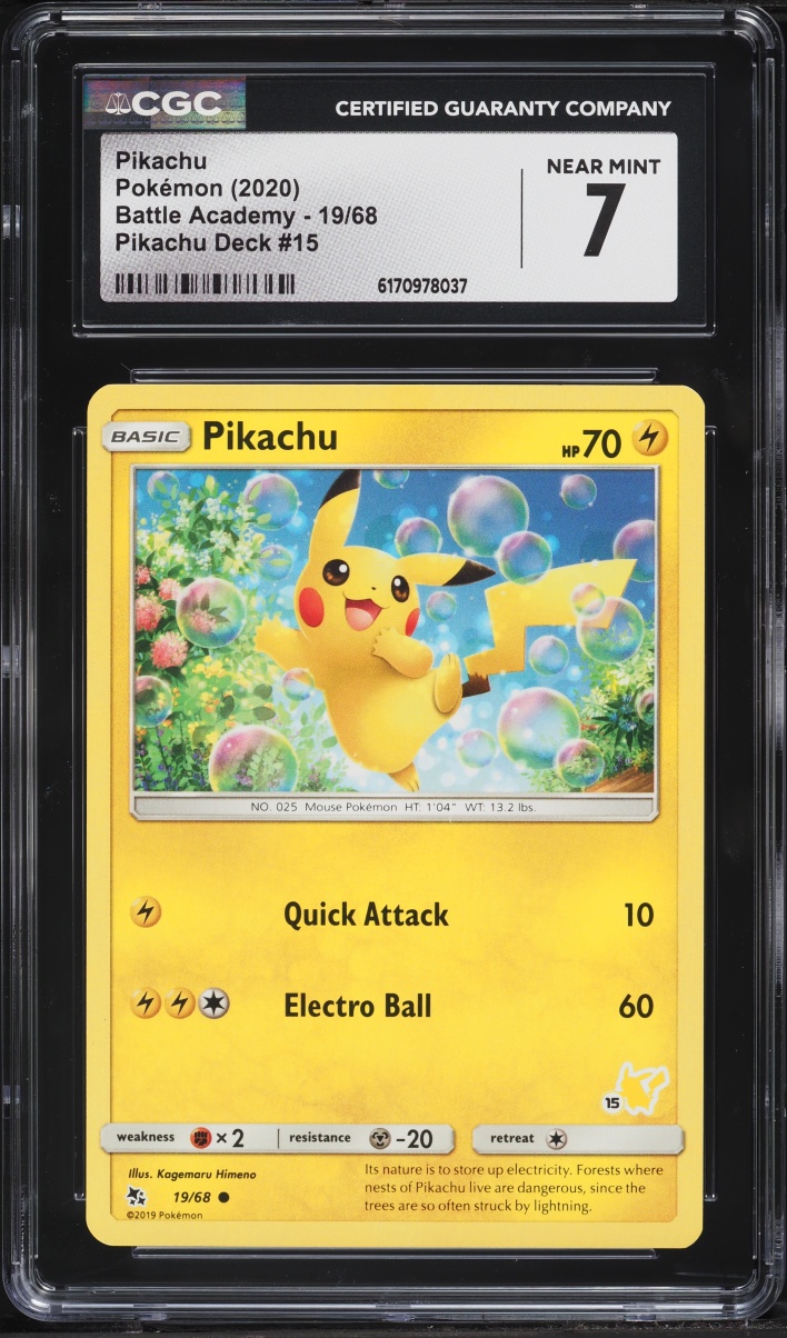 2020 Pokemon Sword & Shield Battle Academy Deck 15 Pikachu #19 CGC 7 NRMT