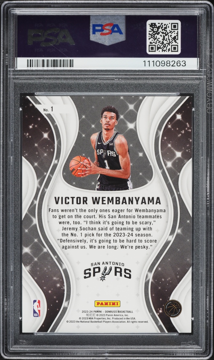 2023 Donruss Magicians Holo Red & Gold Laser Victor Wembanyama ROOKIE /75 #1 PSA 9 MINT