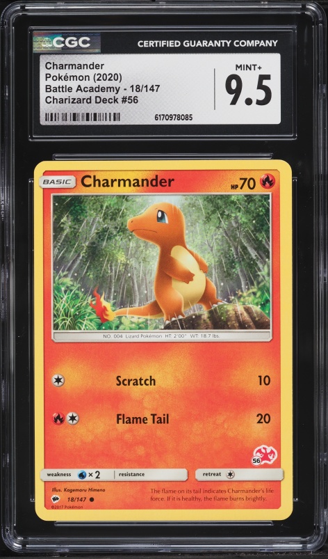 2020 Pokemon Battle Academy Charizard Deck 56 Charmander #18 CGC 9.5 MINT+